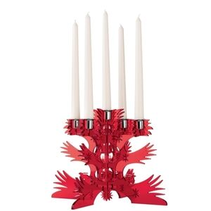 Tord Boontje For Target 2006 Acrylic Candelabra Candle Holders 8.5" Red 5 Arms
